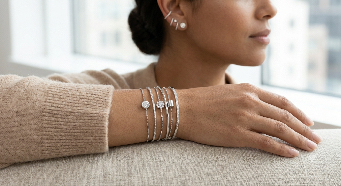 Pulseiras femininas em prata 925 da MaF Joias